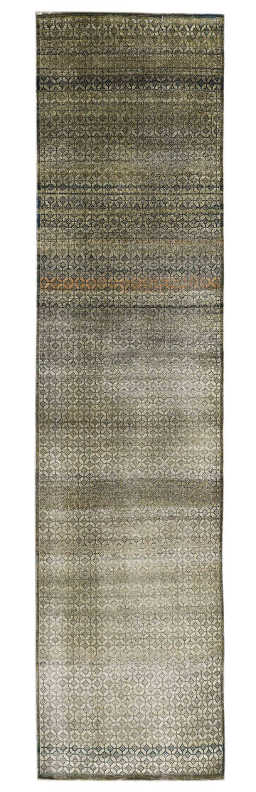 Transitional Silk & Wool Beige Handknotted Rug