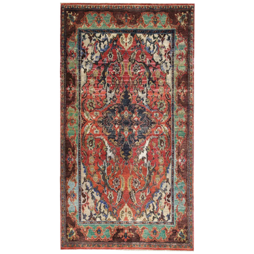Transtional Silk & Wool Red Handknotted Rug