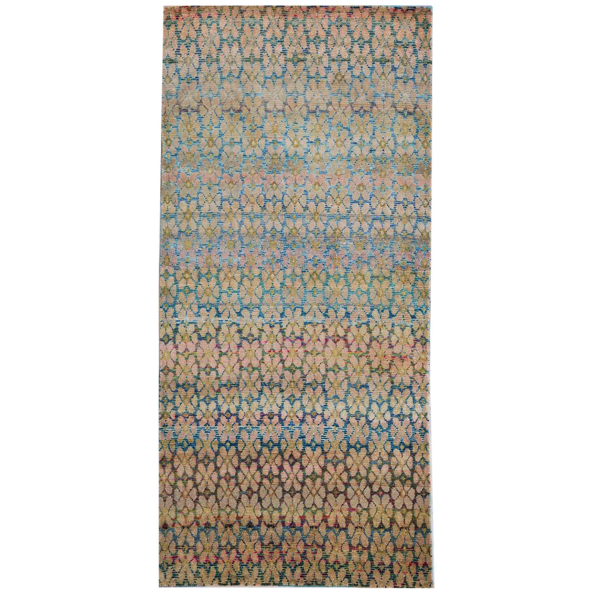 Transitional Silk Multi Handknotted Rug