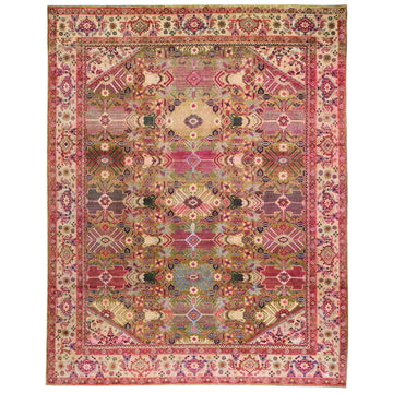 Transitional Silk Pink Handknotted Rug