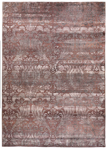 Transitional Silk & Wool Pink Handknotted Rug