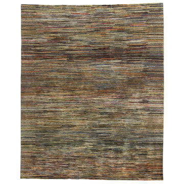 Modern Silk and Wool Multi Handknotted Rug