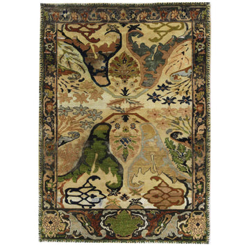 Traditional Wool Beige Handknotted Rug