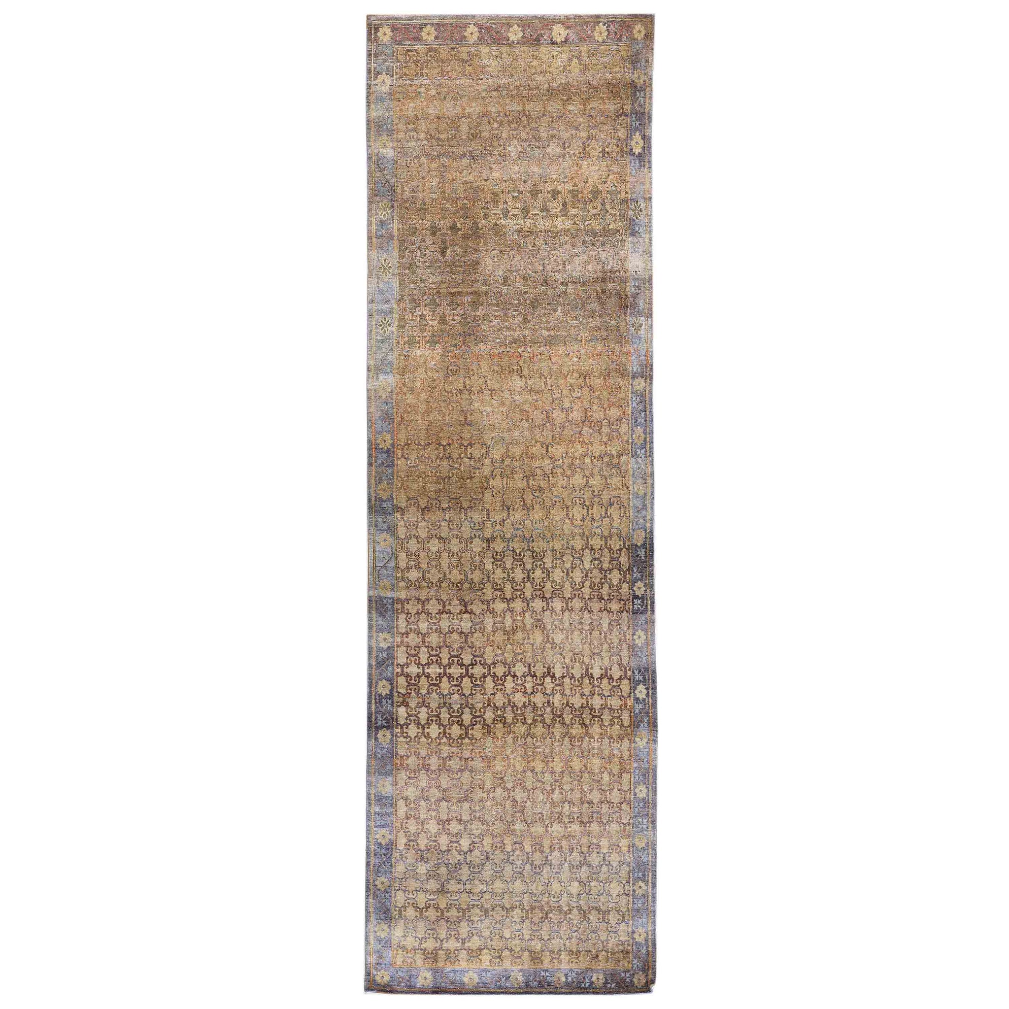 Transitional Silk Brown Handknotted Rug