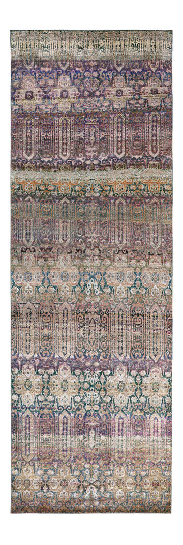 Transitional Silk Purple Handknotted Rug