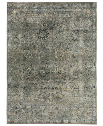 Transitional Silk & Wool Grey Handknotted Rug