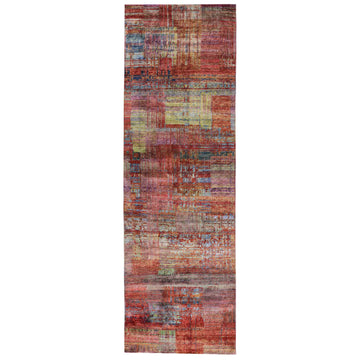 Modern Silk Red Handknotted Rug