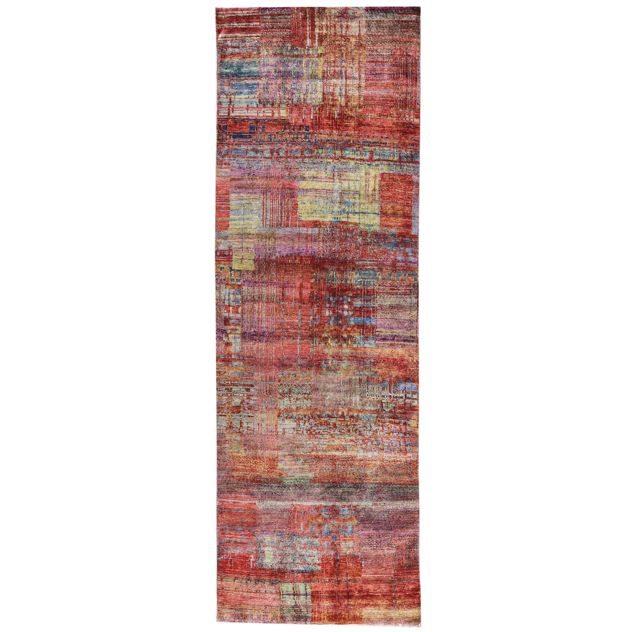 Modern Silk Red Handknotted Rug