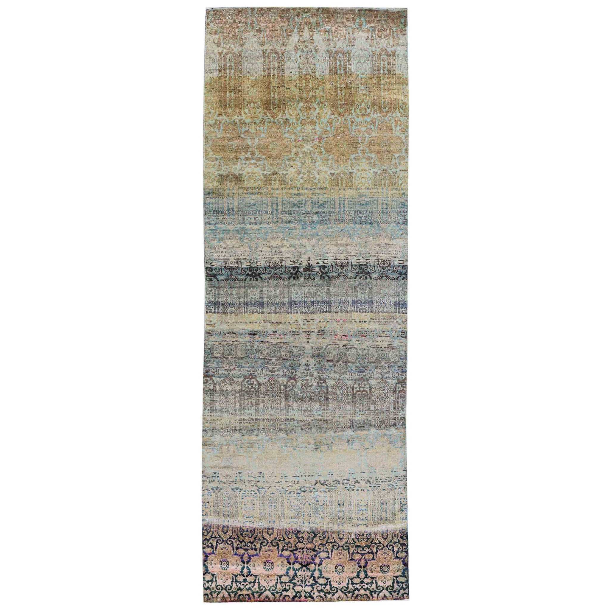 Modern Silk Gray Handknotted Rug