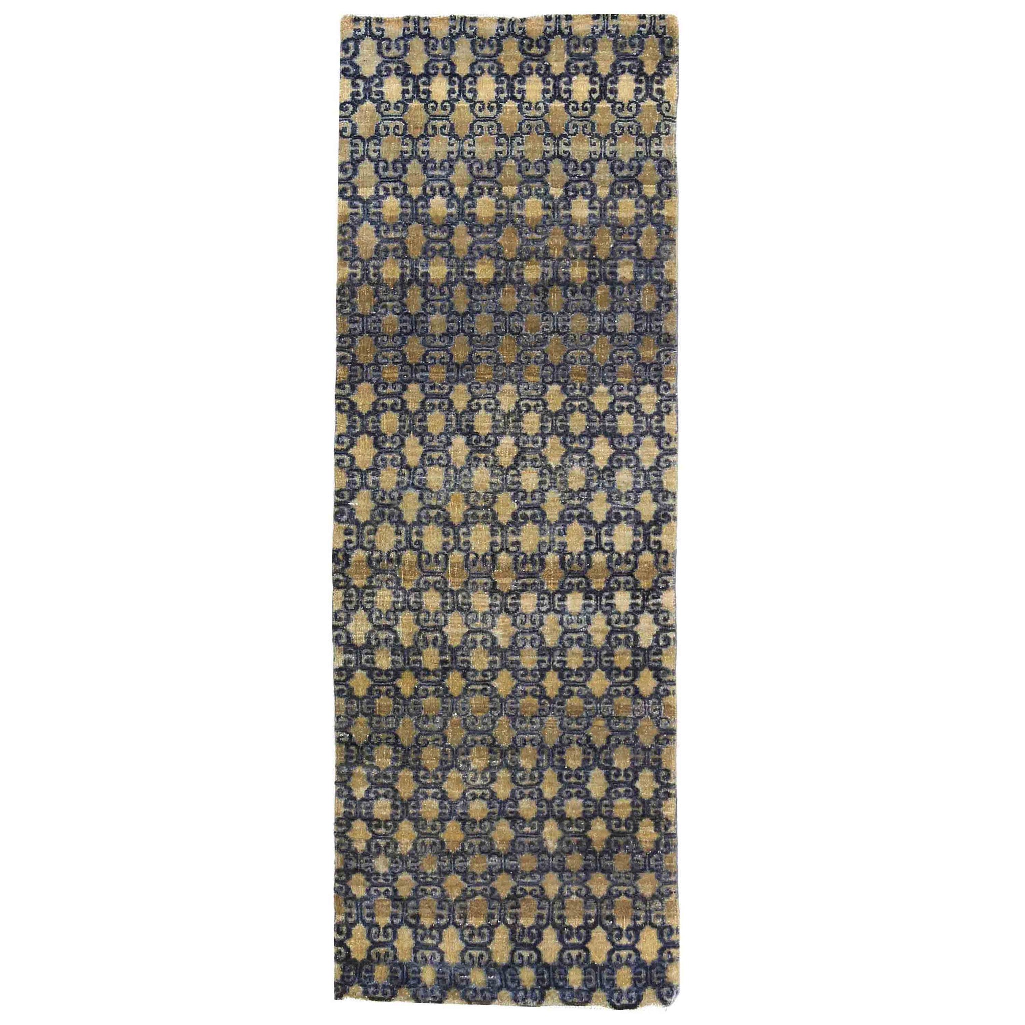 Transitional Silk & Wool Blue Handknotted Rug