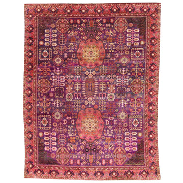 Traditional Silk Purple Handknotted Rug