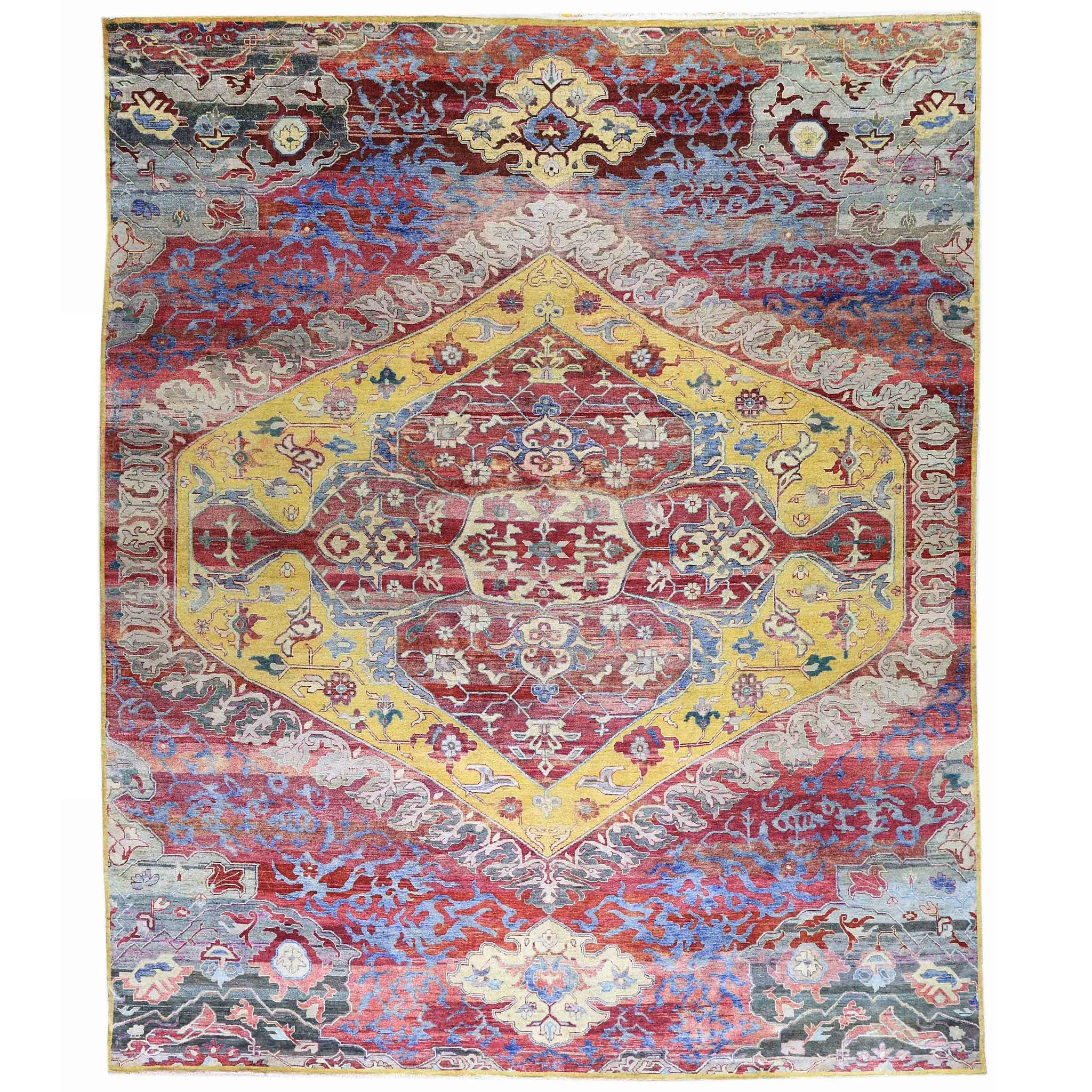 Transitional Silk Red Handknotted Rug