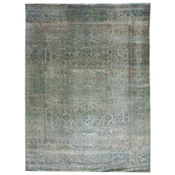 Contemporary Silk & Wool Grey Handknotted Rug