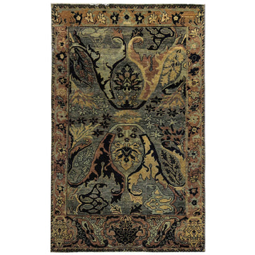 Traditional Wool Gray Handknotted Rug