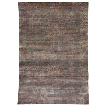 Transitional Silk Grey Handknotted Rug