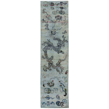 Modern Silk Grey Handknotted Rug