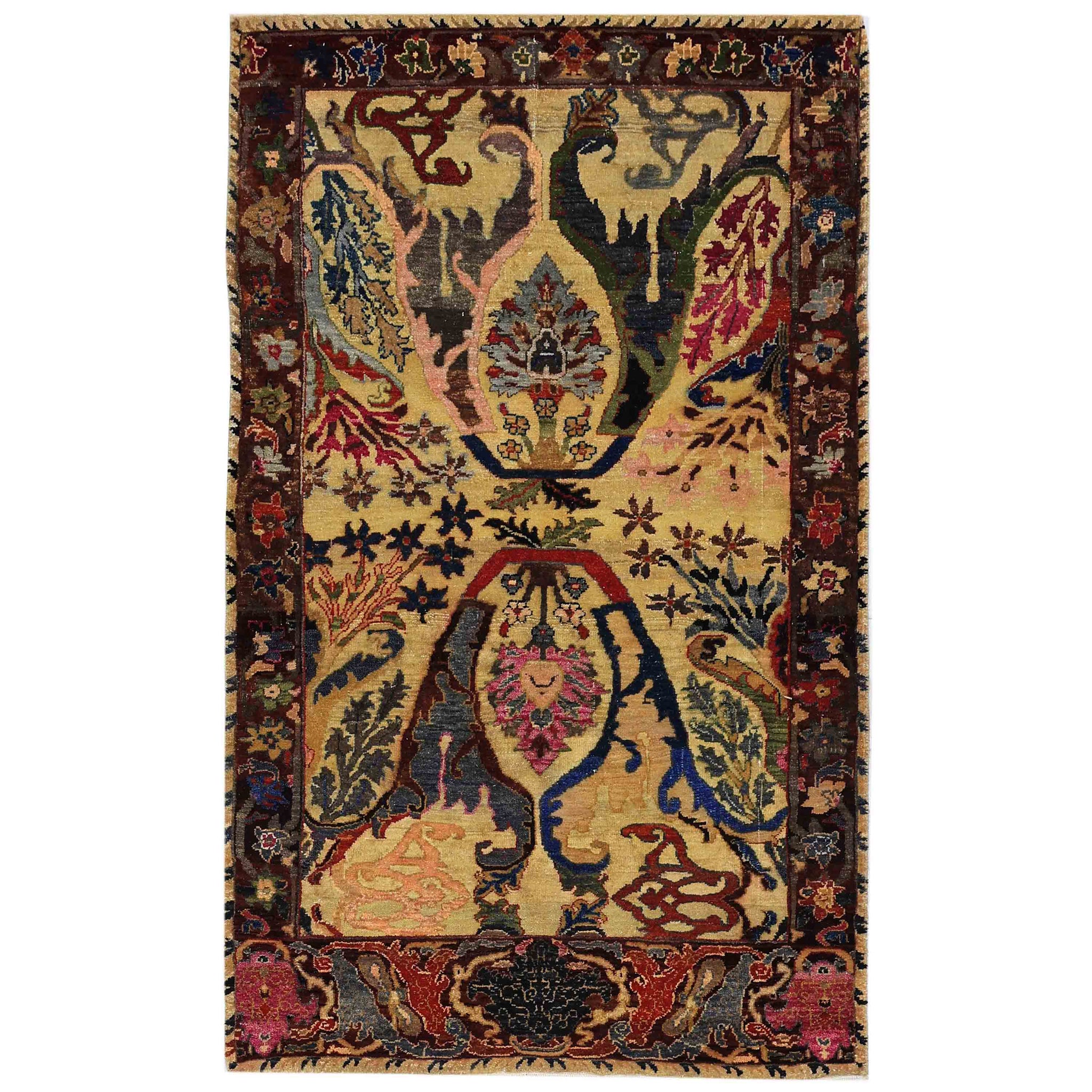 Traditional Wool Beige Handknotted Rug