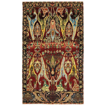 Traditional Wool Red Handknotted Rug