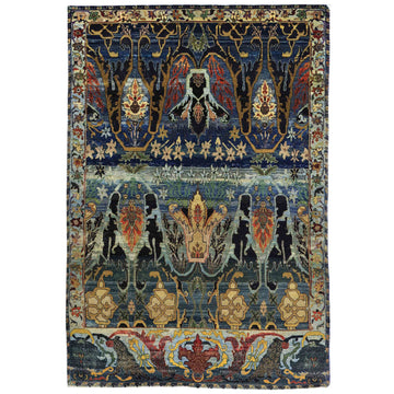 Traditional Wool Blue Handknotted Rug