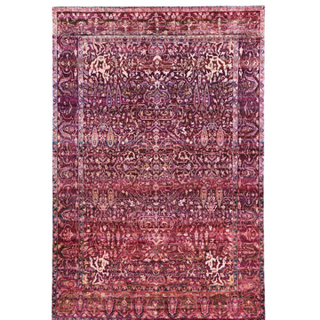 Transitional Silk Pink Handknotted Rug