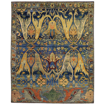 Traditional Wool Blue Handknotted Rug