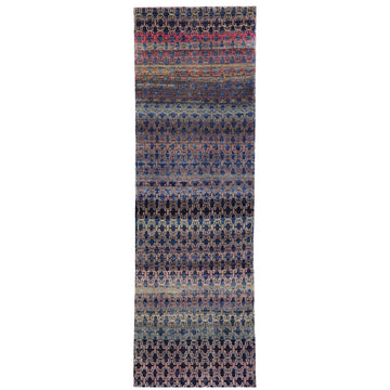 Transitional Silk Blue Handknotted Rug