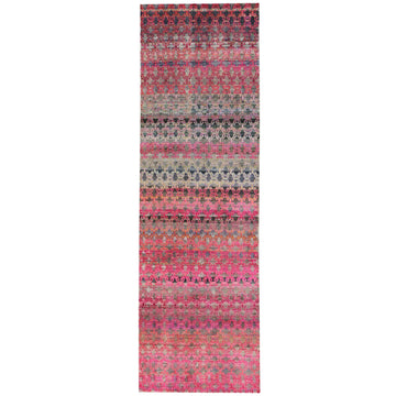 Transitional Silk Pink Handknotted Rug