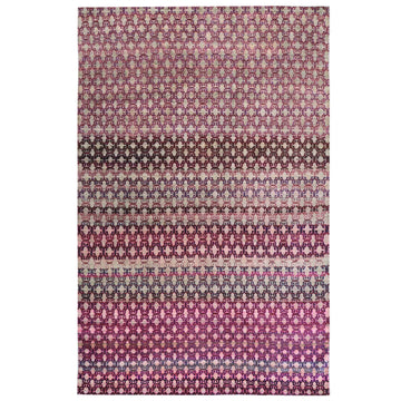 Transtional Silk Pink Handknotted Rug