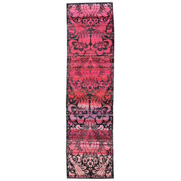 Transtional Silk & Wool Pink Handknotted Rug