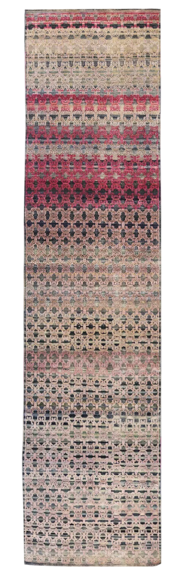 Transitional Silk Pink Hand knotted Rug