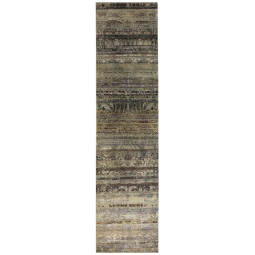 Transtional Silk & Wool Grey Handknotted Rug
