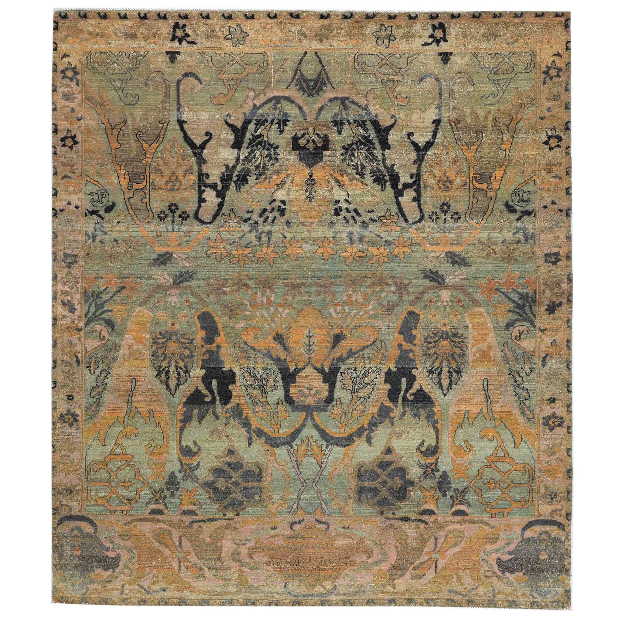 Traditional Wool Blue Handknotted Rug