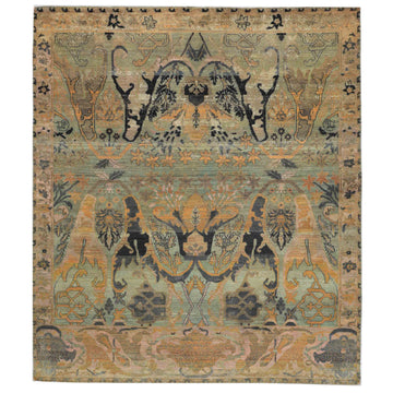 Traditional Wool Blue Handknotted Rug