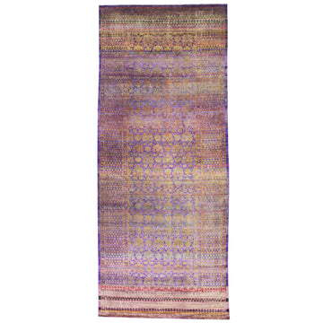 Transitional Silk & Wool Grey Handknotted Rug