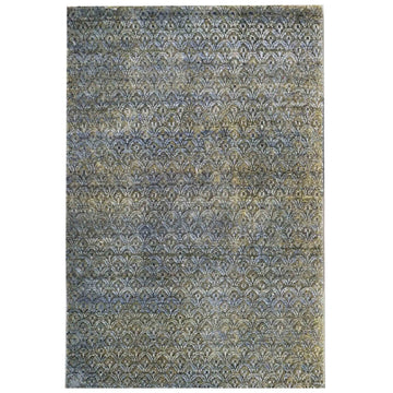 Transtional Silk & Wool Grey Handknotted Rug