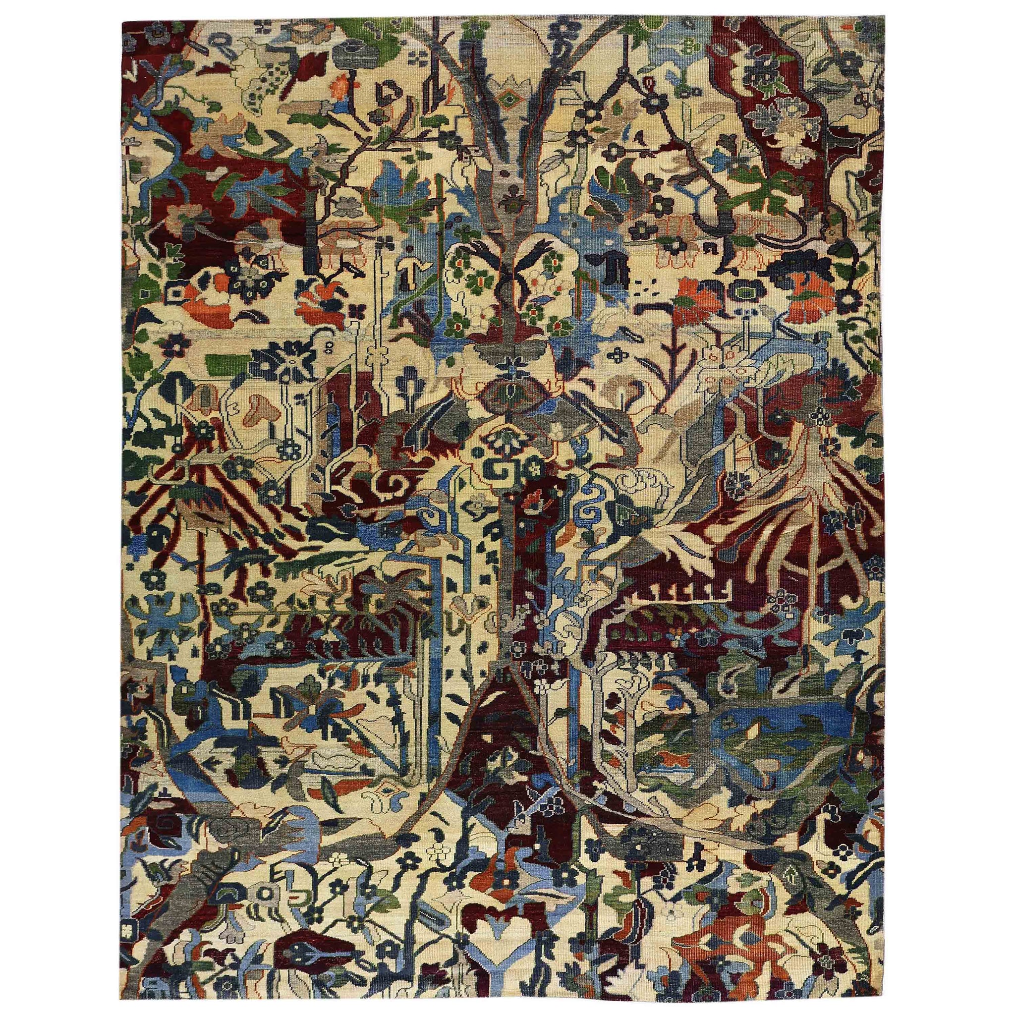 Traditional Wool Beige Handknotted Rug