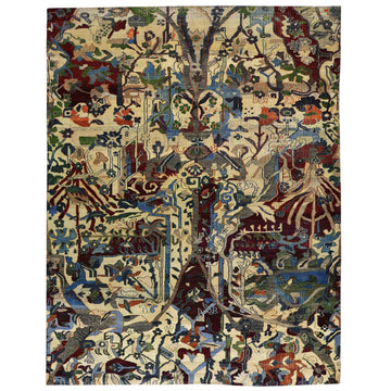 Traditional Wool Beige Handknotted Rug
