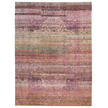 Transitional Silk Pink Handknotted Rug
