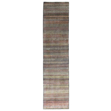 Transitional Silk Black Handknotted Rug