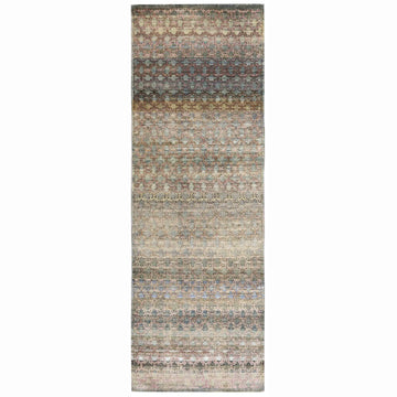 Contemporary Silk & Wool Grey Handknotted Rug