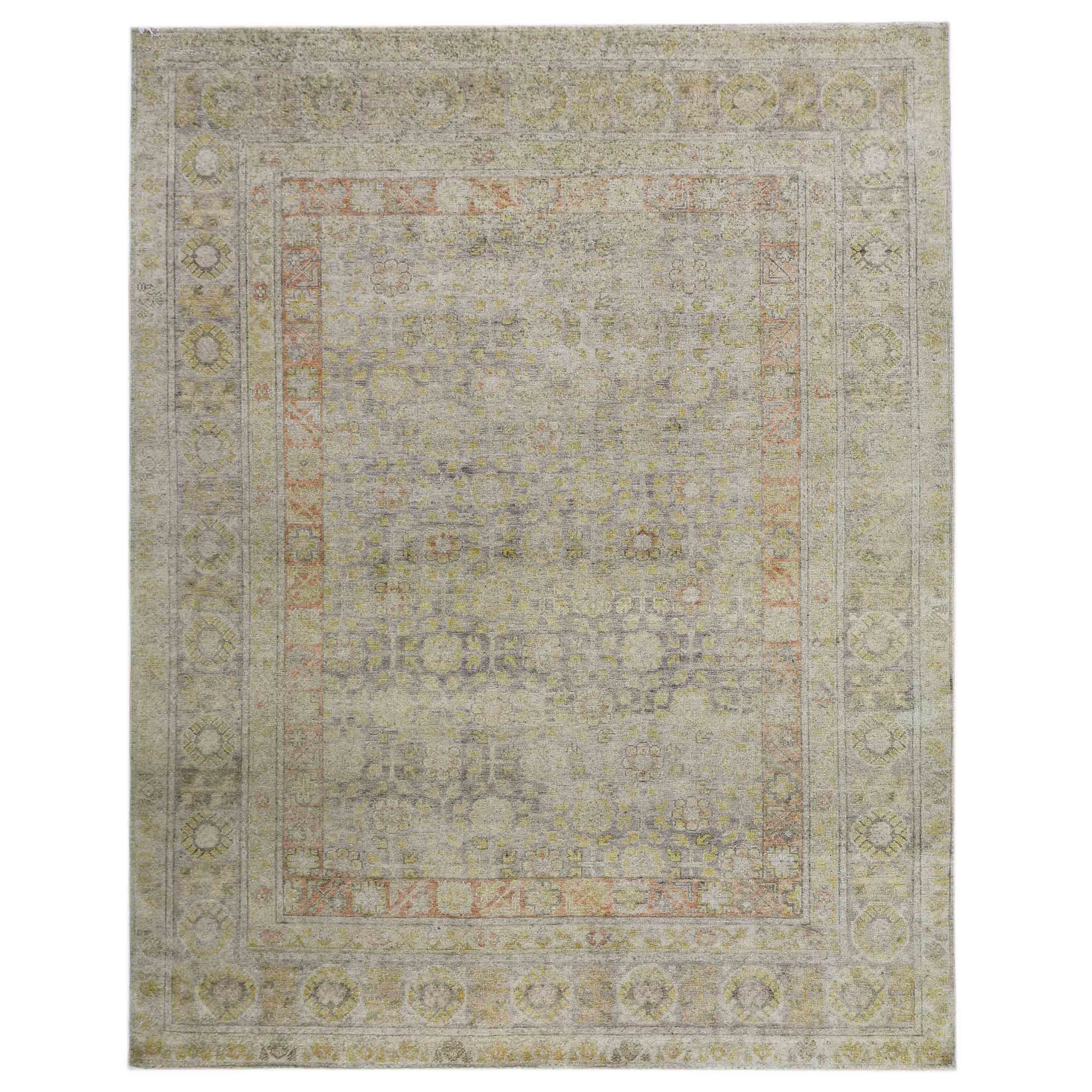 Transitional Silk Grey Handknotted Rug