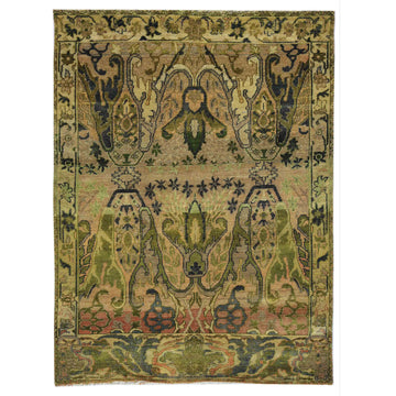 Transitional Wool Brown Hand knotted Rug