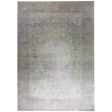 Transitional Wool Grey Handknotted Rug