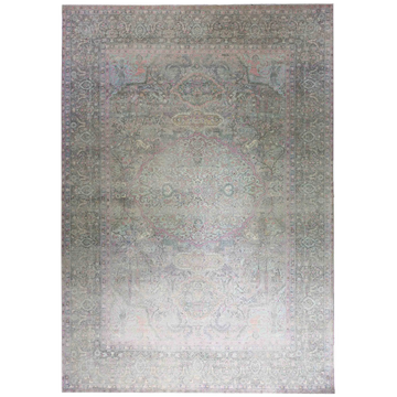 Transitional Wool Grey Handknotted Rug