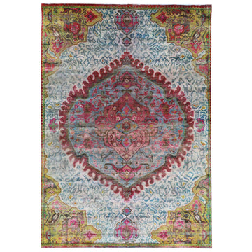 Transitional Silk Blue Handknotted Rug