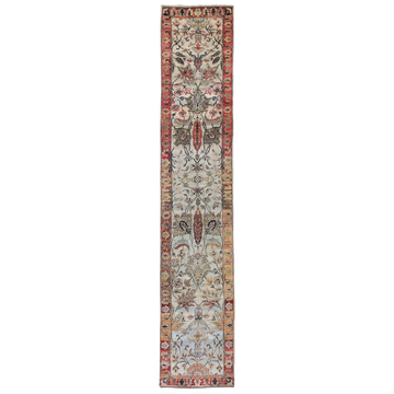 Transtional Silk & Wool Cream Handknotted Rug