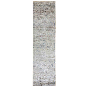 Transitional Silk Grey Handknotted Rug