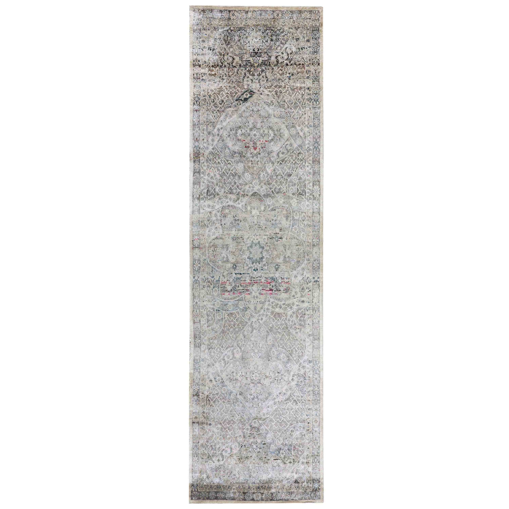 Transitional Silk Grey Handknotted Rug