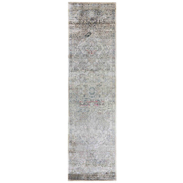 Transitional Silk Grey Handknotted Rug