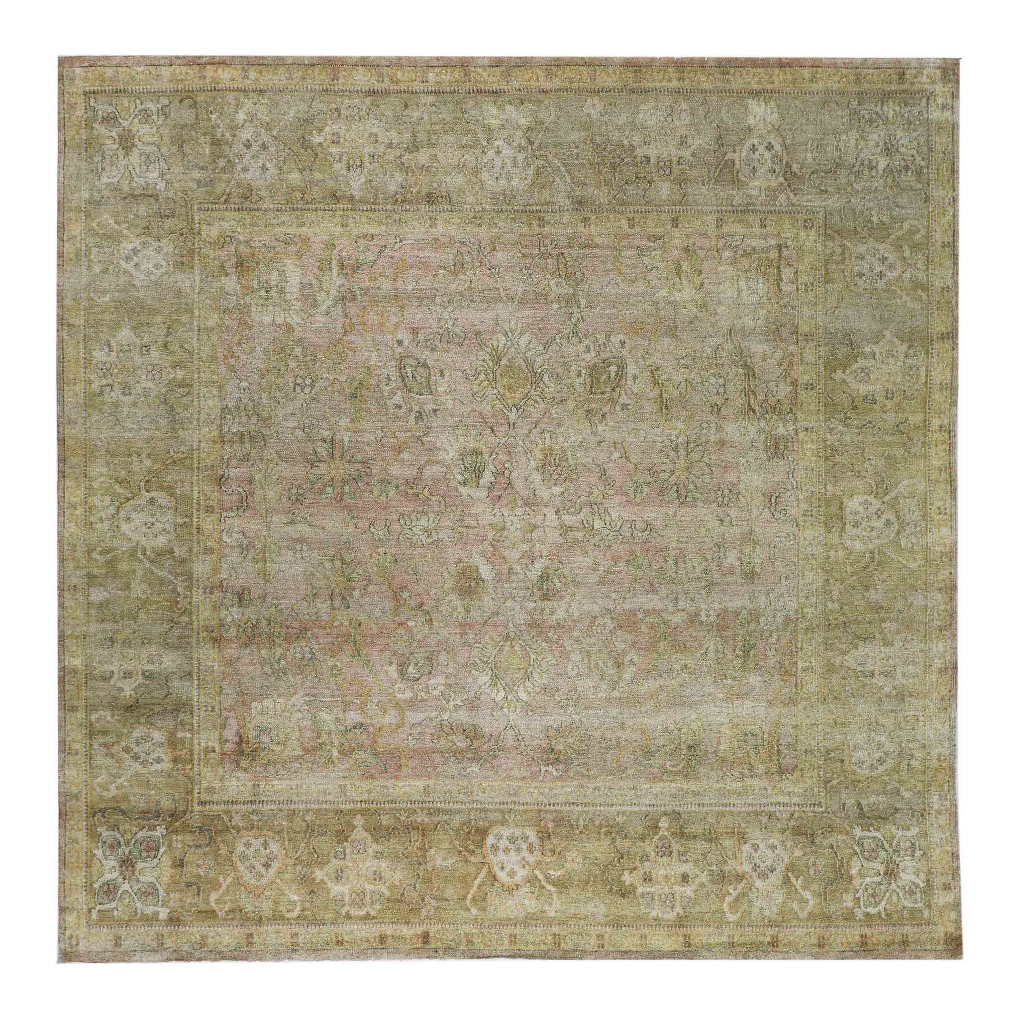 Transitional Silk Beige Handknotted Rug